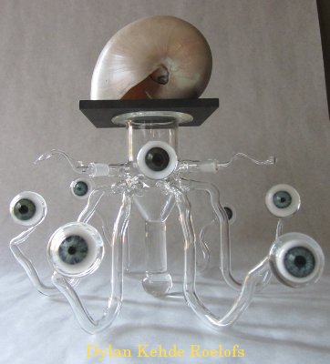 squid sculpture custom glass eyes